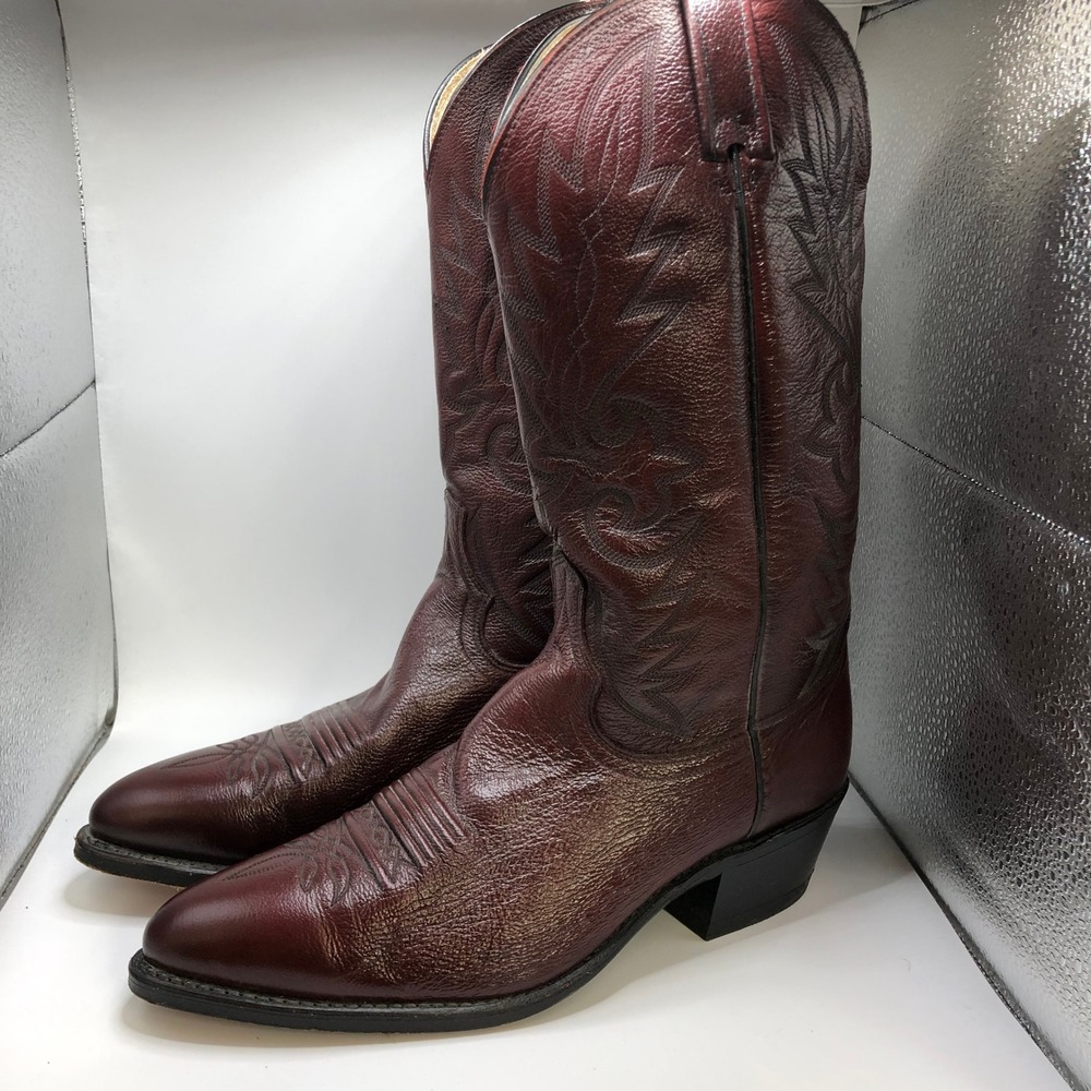 Dan Post Mens Burgundy Cherry Leather Western Cowboy Boots 9.5 E
